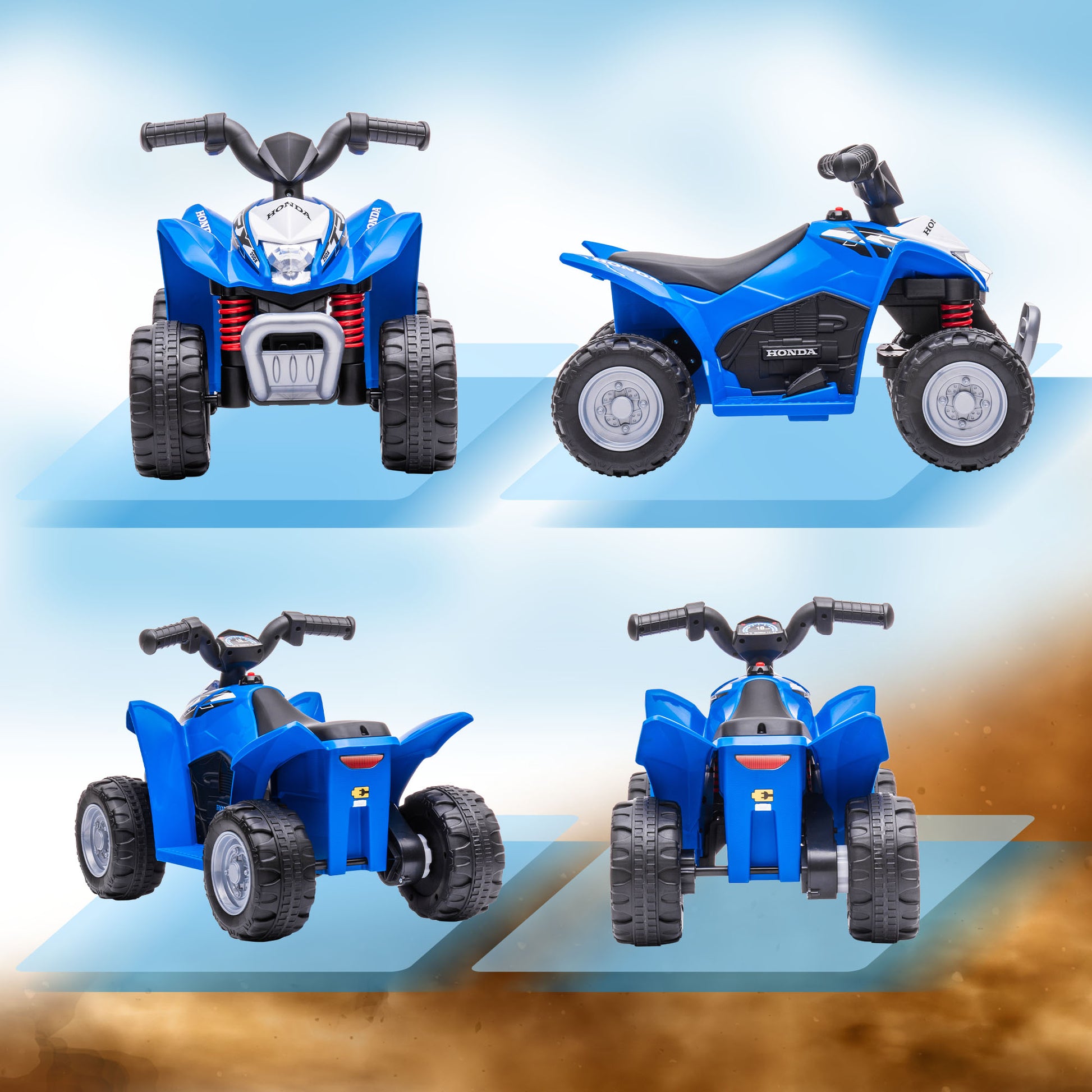 AIYAPLAY Honda Licensed Kids 6V Electric Quad Bike – Blue ATV Ride-On for Ages 1.5 to 3 - ALL4U RETAILER LTD