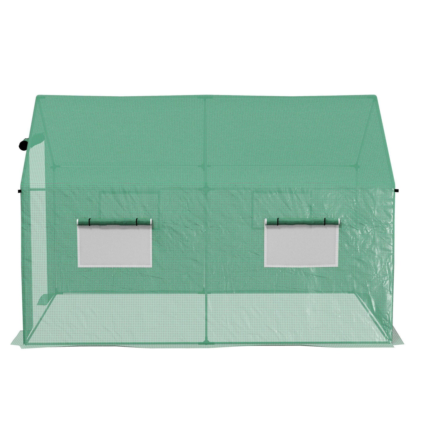 Outsunny Polyethylene Walk-in Polytunnel Greenhouse, 2 x 3(m), Green - ALL4U RETAILER LTD