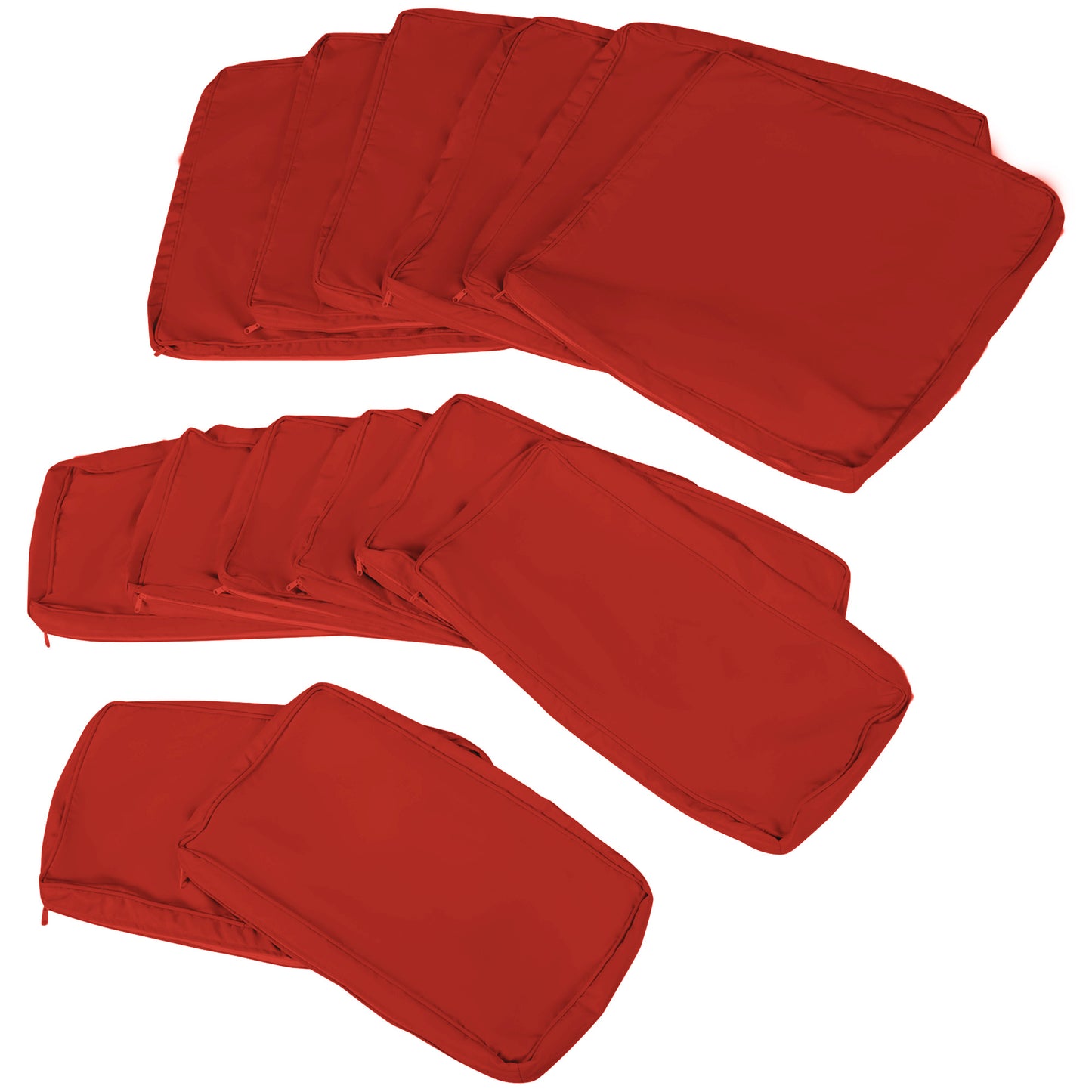 Outsunny 14 Outdoor Cushion Cover Set Red Includes Six Seat Covers Six Large Back Covers And Two Small Back Covers