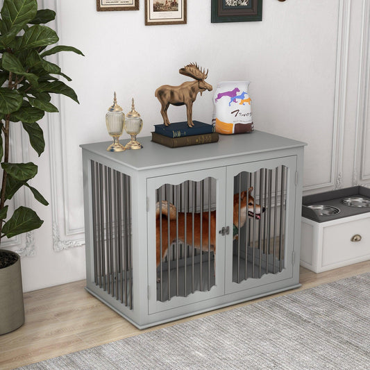 PawHut Dog Crate End Table w/ Locks and Latches, for Large Dogs - ALL4U RETAILER LTD