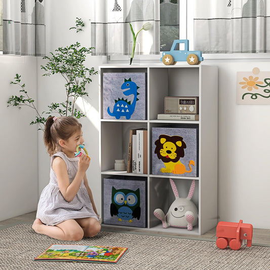ZONEKIZ Kids Toy Box with Three Non-Woven Fabric Drawers, 61.8 x 29.9 x 91.5 cm, White - ALL4U RETAILER LTD