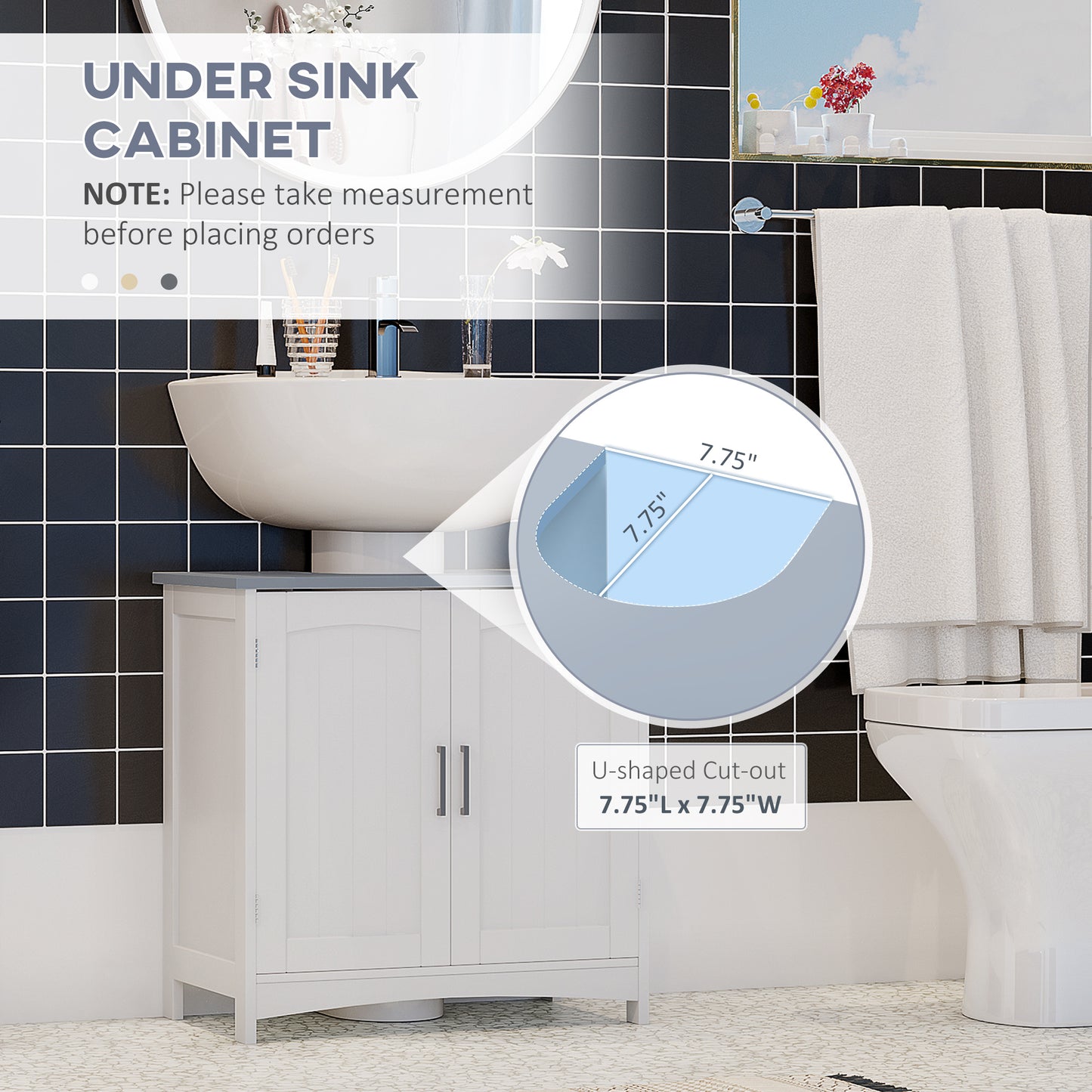 Kleankin Bathroom Furniture Set With Adjustable Shelves Tall Storage Cabinet With Open Shelves And Drawers White