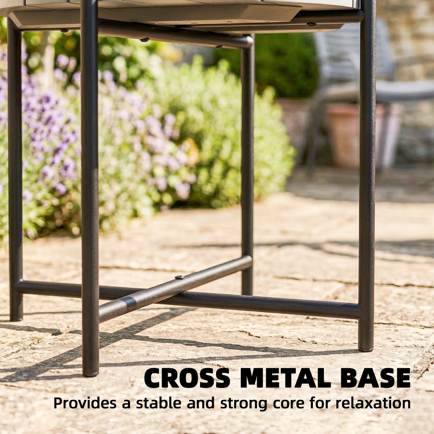 Outsunny 54 Cm Round Outdoor Side Table With Slatted Wood Top And Industrial Metal Frame Dark Grey