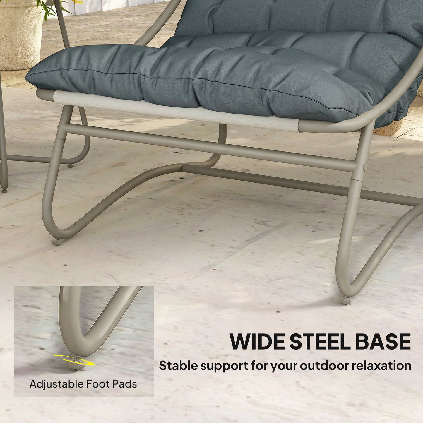 Outsunny 3 Piece Garden Bistro Set With Round Outdoor Table And Texteline Seats Cushions For 2 Dark Grey