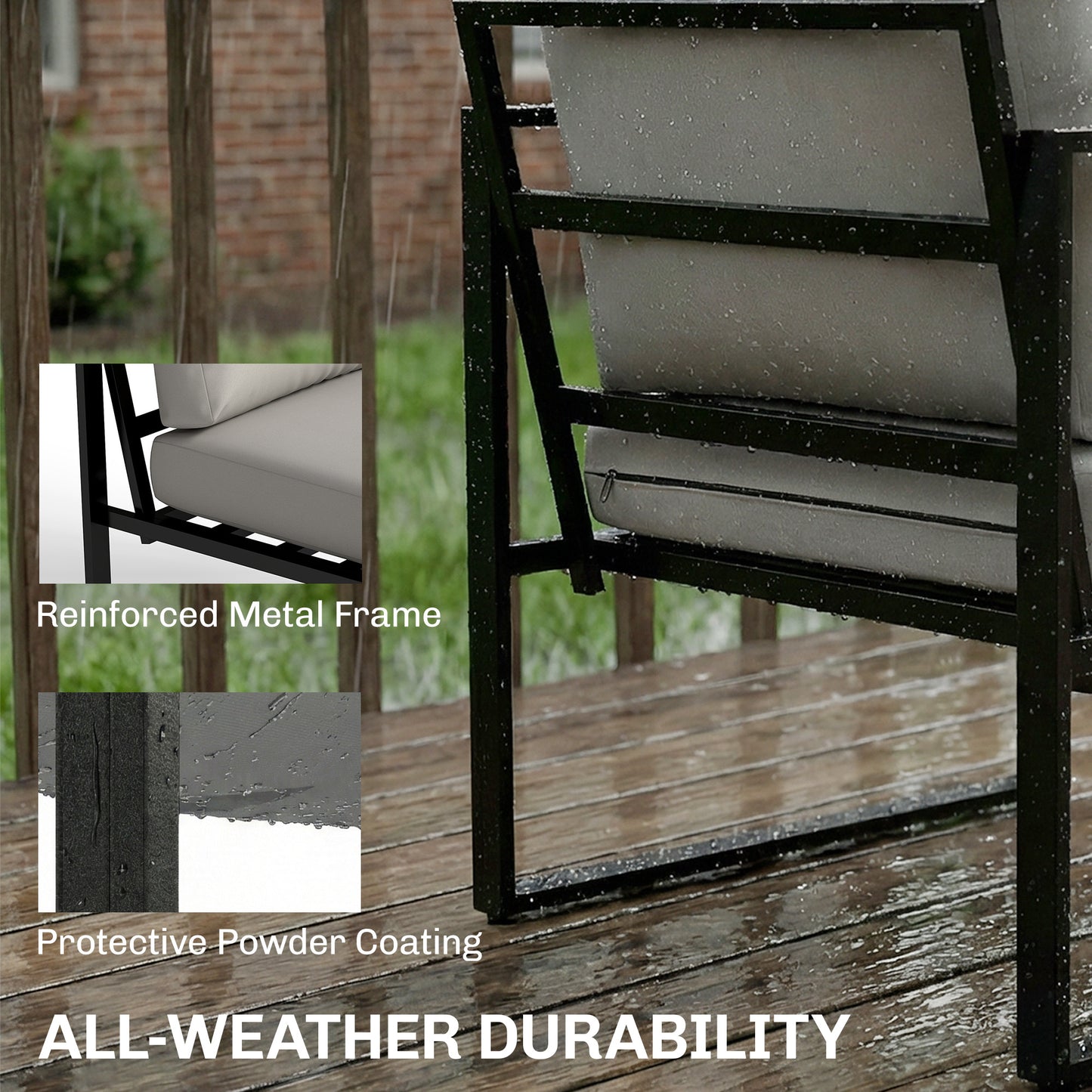 Outsunny Outdoor Garden Furniture Set 4 Piece Patio Set With Slatted Table For Balcony Conservatory Indoor Outdoor Use