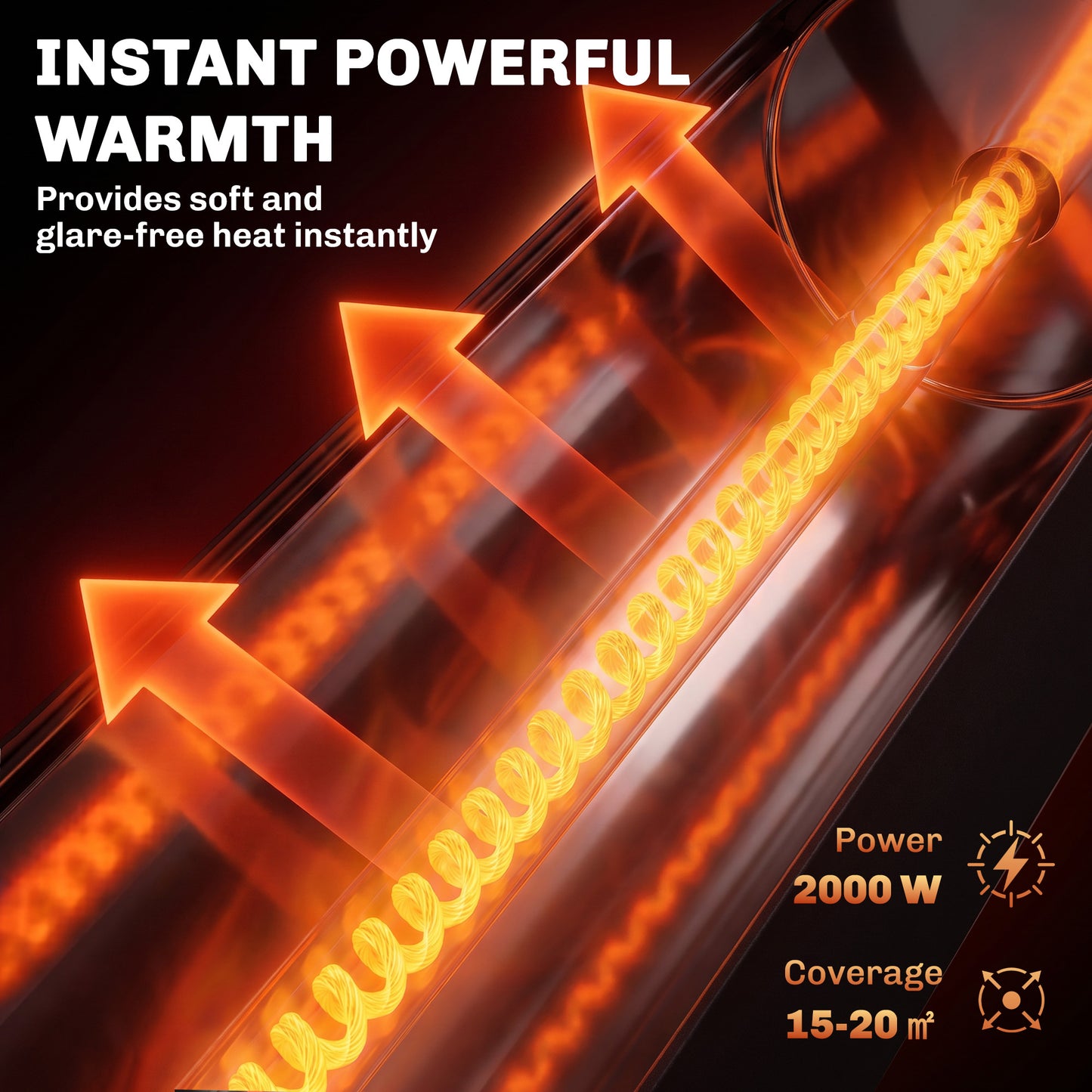 Outsunny 2000W Electric Infrared Patio Heater With Remote And Control Panel Black
