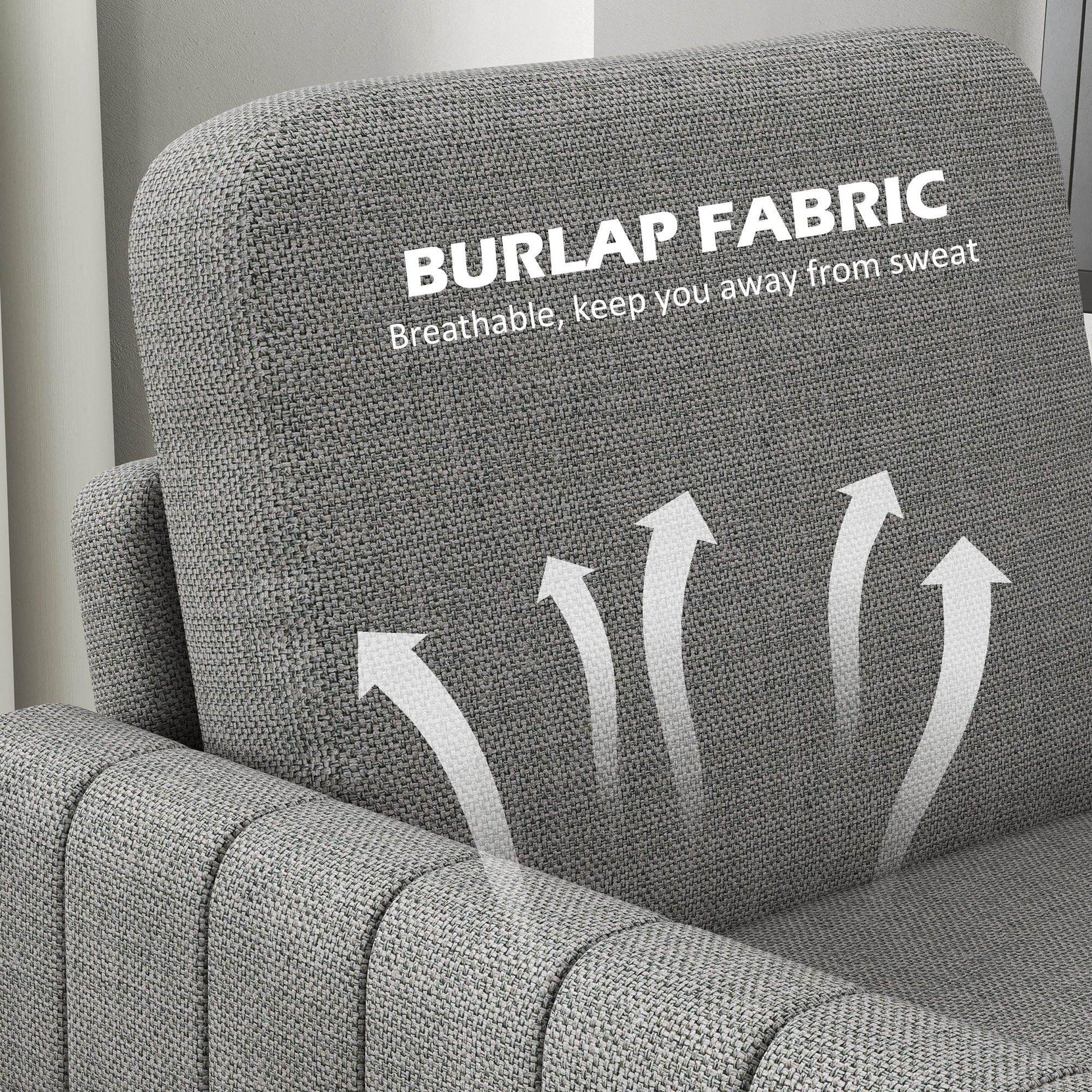 Contemporary Light Grey Linen-Style Armchair by HOMCOM - ALL4U RETAILER LTD