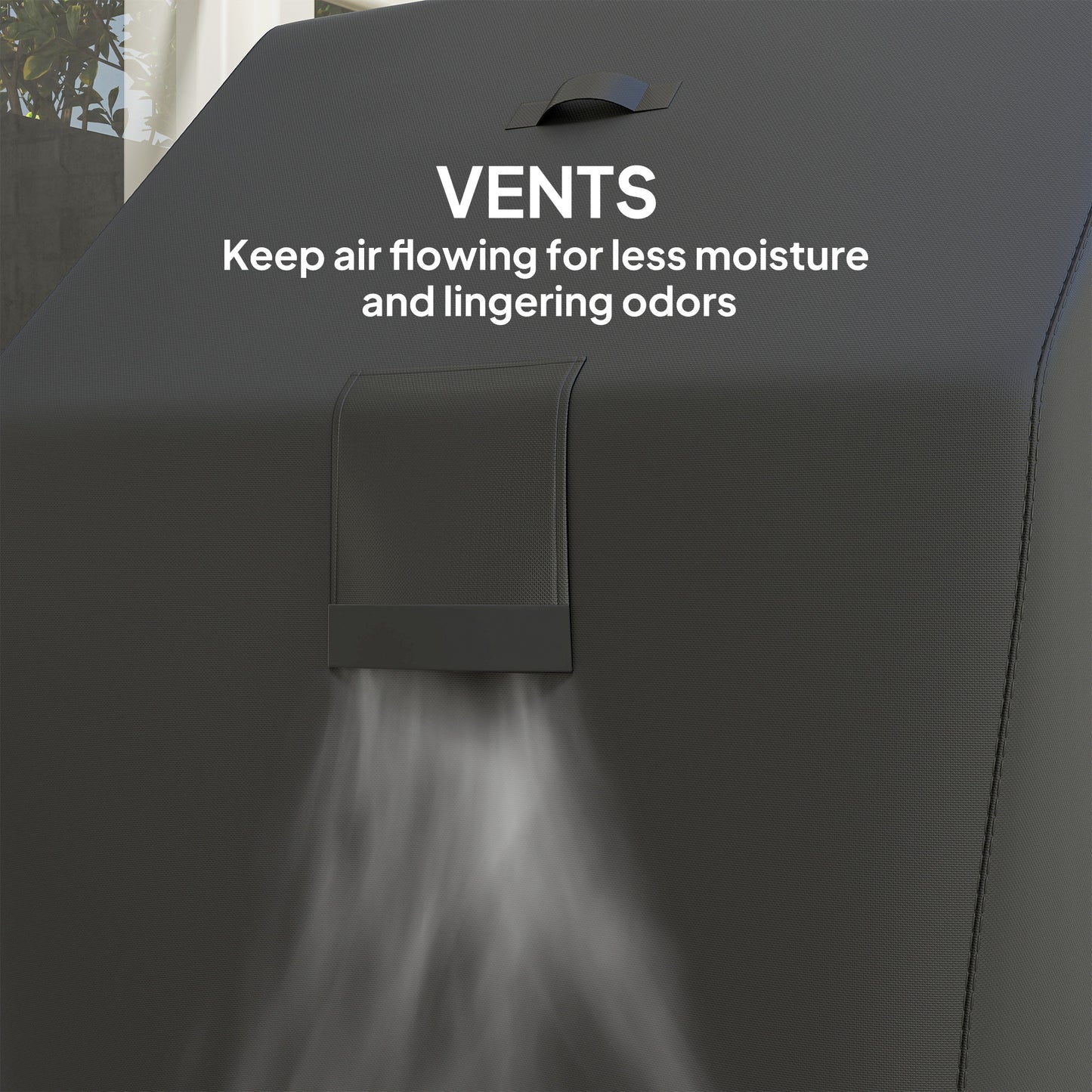 Outsunny Rectangular Gas Grill Cover 600D Oxford Fabric Waterproof Windproof With Hooks 147 x 61 x 122 cm Black