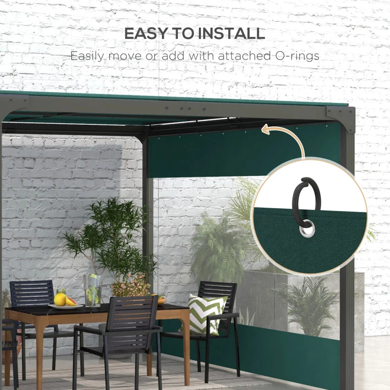 Outsunny 3x2m Side Panels with Large Window, for 3(m) Long Pergola, Green - ALL4U RETAILER LTD