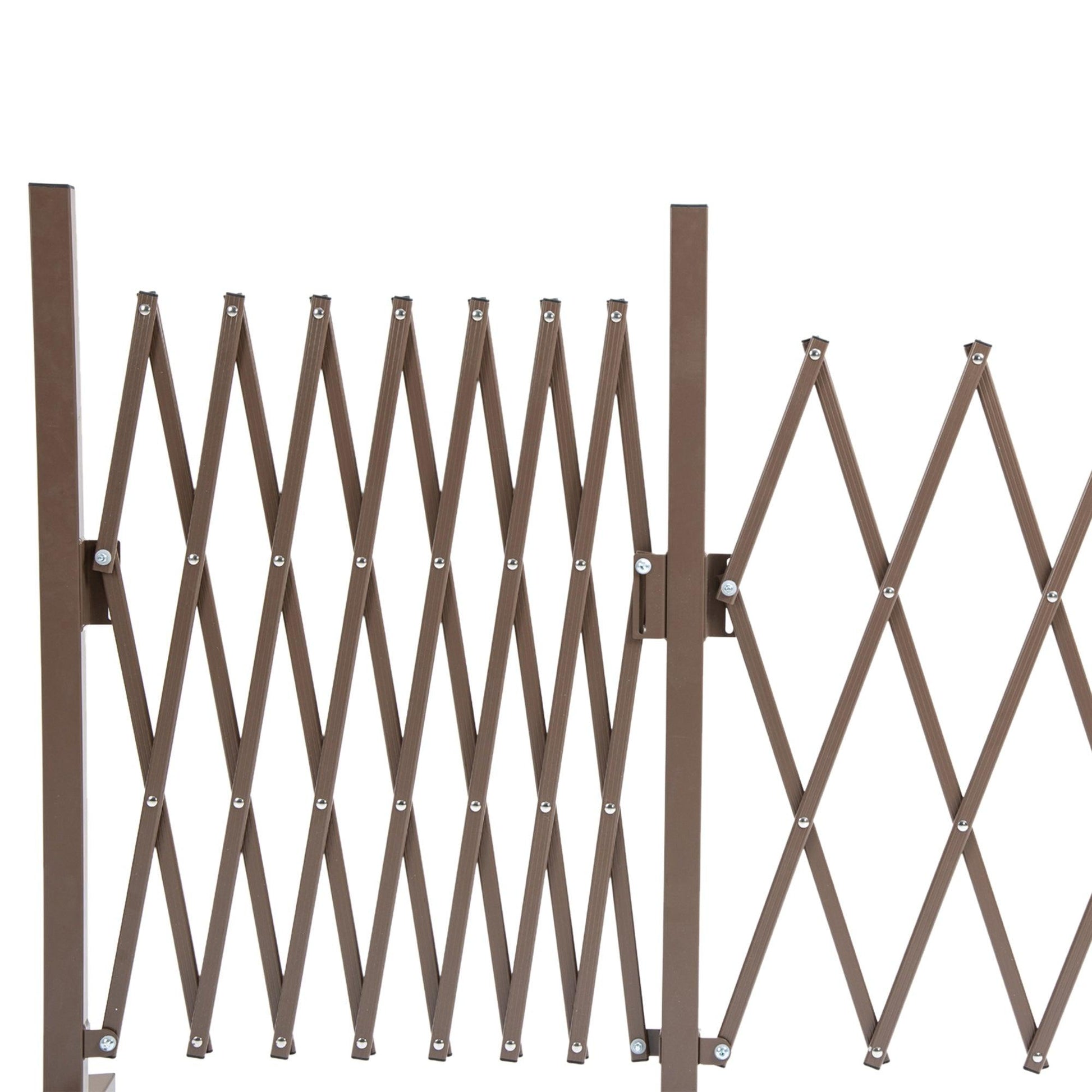 Outsunny Expanding Trellis Fence Freestanding Movable Fence Foldable Garden Screen Panel Aluminium, 405cm x 103.5cm, Dark Brown - ALL4U RETAILER LTD