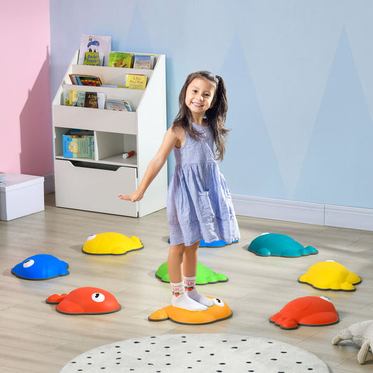 AIYAPLAY Colorful 9-Piece Kids Balance Stepping Stones Set for Sensory Play - Non-Slip, Stackable Obstacle Course - ALL4U RETAILER LTD