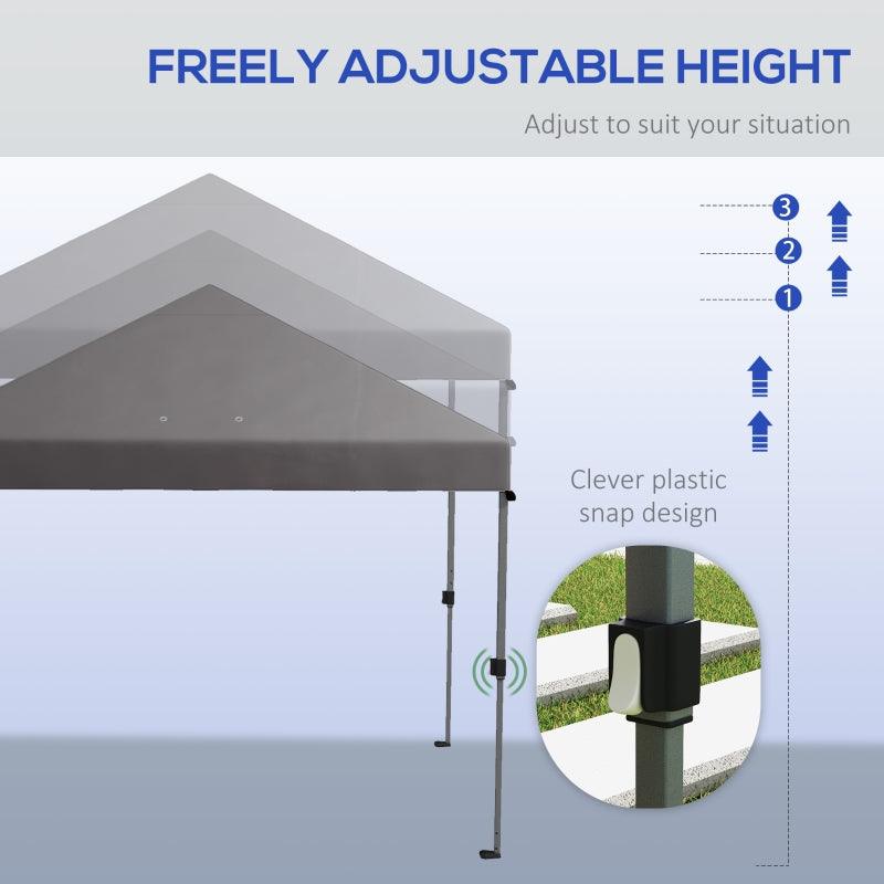 Outsunny 3x3m Pop-Up Gazebo - Easy Up Marquee Party Tent with 1-Button Push, Adjustable Straight Legs, Wheeled Bag, Stakes, Ropes, Sandbags - Instant Shelter for Effortless Outdoor Events - G - ALL4U RETAILER LTD