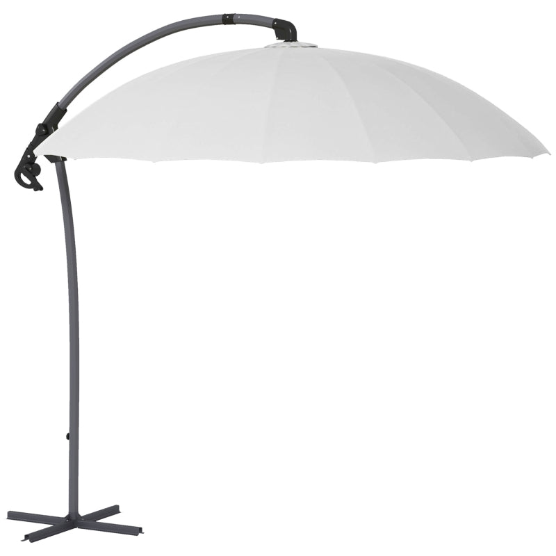 Outsunny 2.7m Cantilever Parasol - Stylish Grey Shade with Cross Base for Ultimate Outdoor Comfort - ALL4U RETAILER LTD