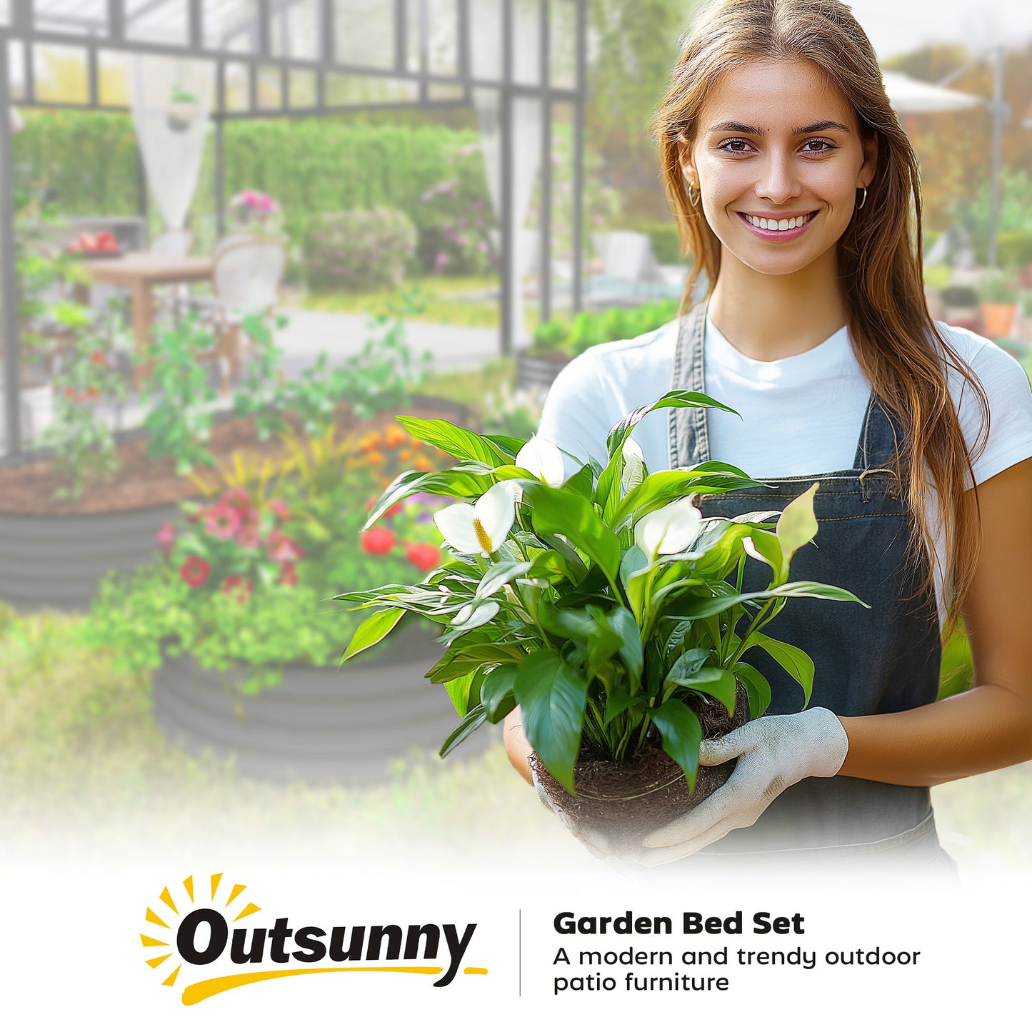 Outsunny Set Of Two 181 X 93 Cm Galvanised Steel Planters In Dark Grey For Raised Garden Beds