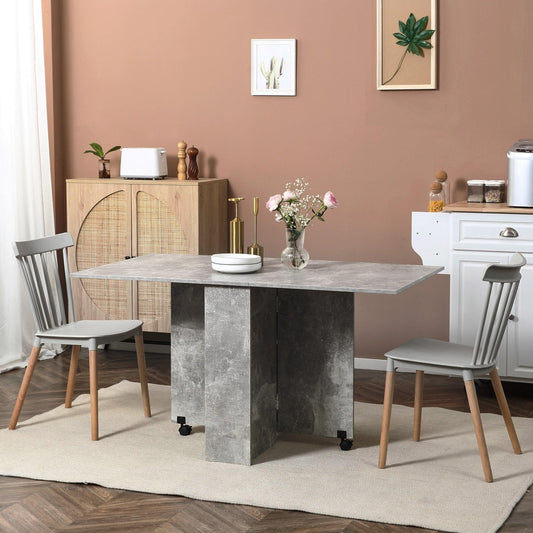 HOMCOM Folding Dining Table, Small Kitchen Table, Cement Grey - ALL4U RETAILER LTD