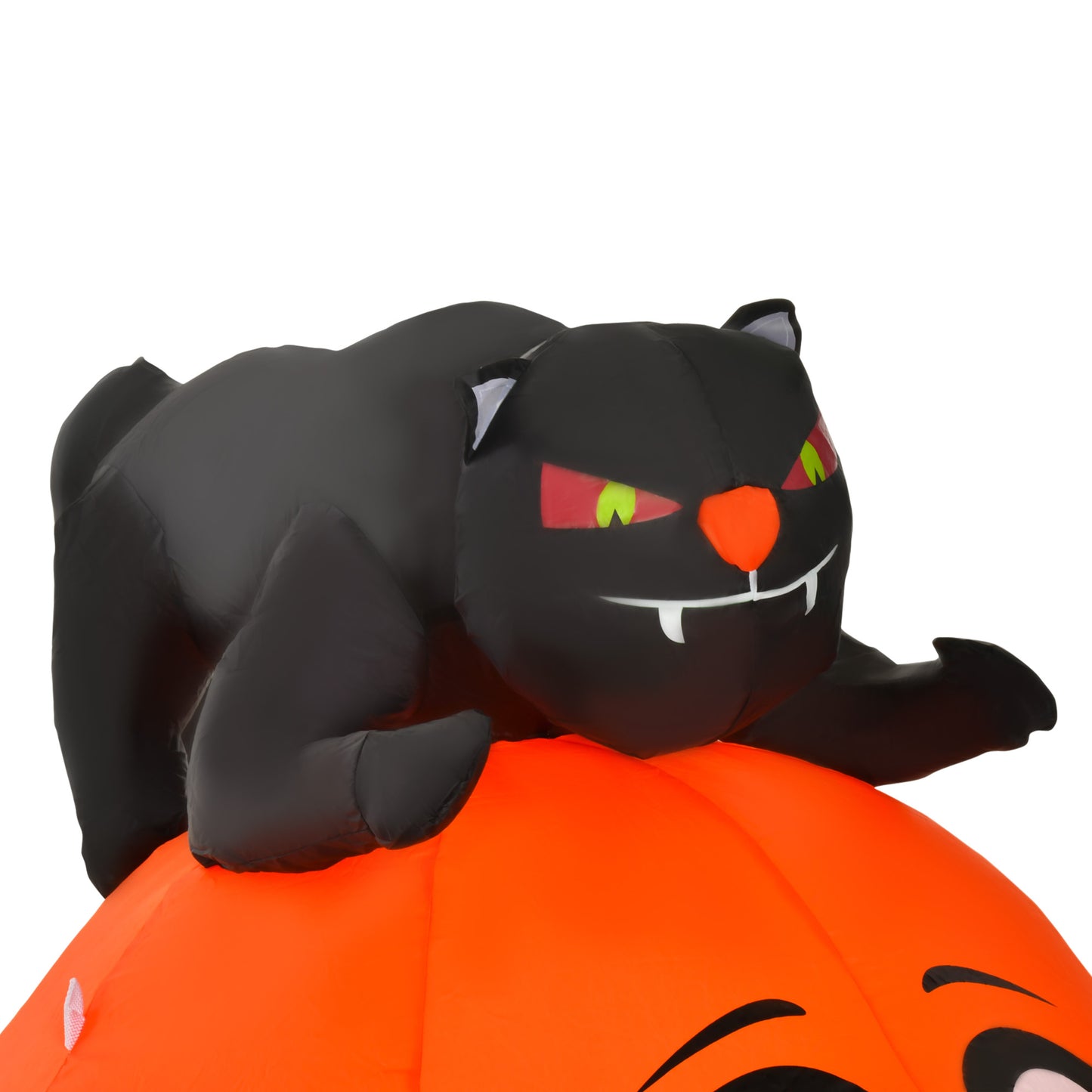 HOMCOM Inflatable Halloween Pumpkin & Cat Decoration with LED Lights for Spooky Indoor/Outdoor Fun - ALL4U RETAILER LTD