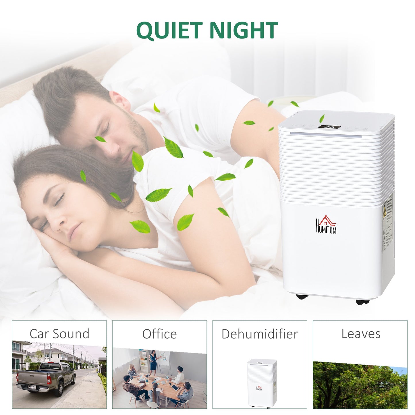 HOMCOM 12L/Day Compact Electric Dehumidifier with 3 Modes for Home, Laundry, and Bedroom Use - ALL4U RETAILER LTD