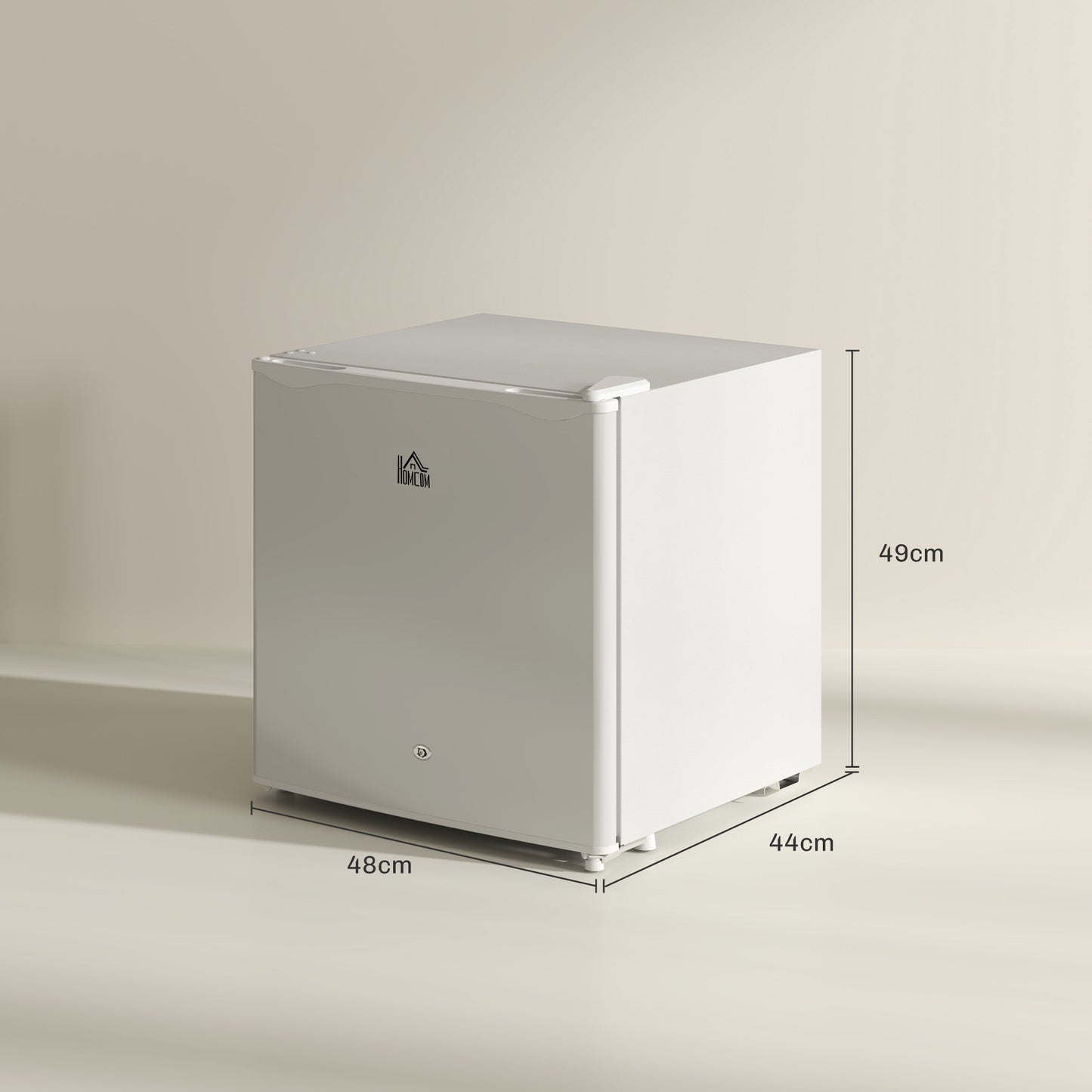 HOMCOM 46 Litre Lockable Countertop Fridge Cream White Ideal For Home Office Small Kitchen