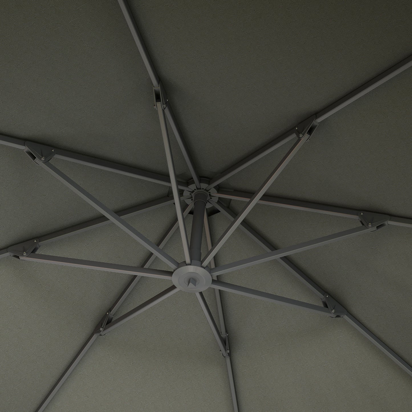 Outsunny 3m Cantilever Parasol Banana Patio Umbrella with Crank Handle Aluminum Frame Cross Base 360 Rotation Grey