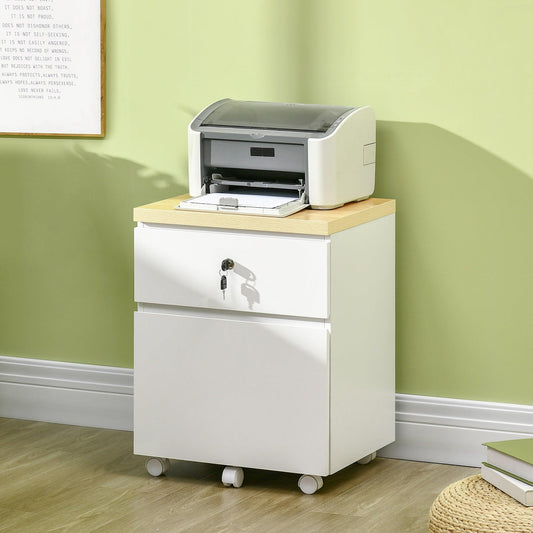 Vinsetto A4 Mobile Filing Cabinet with Lock - ALL4U RETAILER LTD