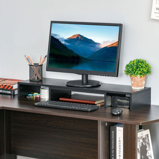 Vinsetto Adjustable Dual Monitor Stand - Black - ALL4U RETAILER LTD