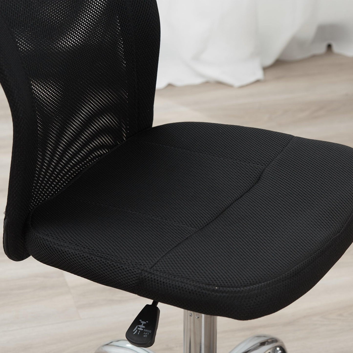 Vinsetto Armless Office Chair - Ergonomic & Adjustable (Black) - ALL4U RETAILER LTD