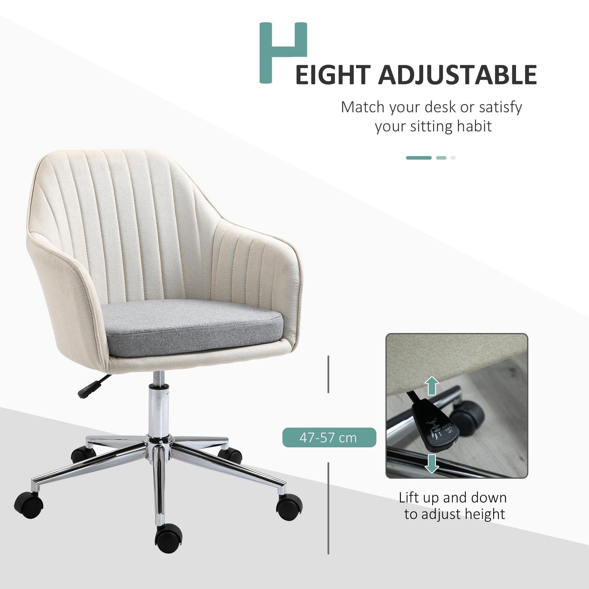 Beige Office Swivel Chair - ALL4U RETAILER LTD