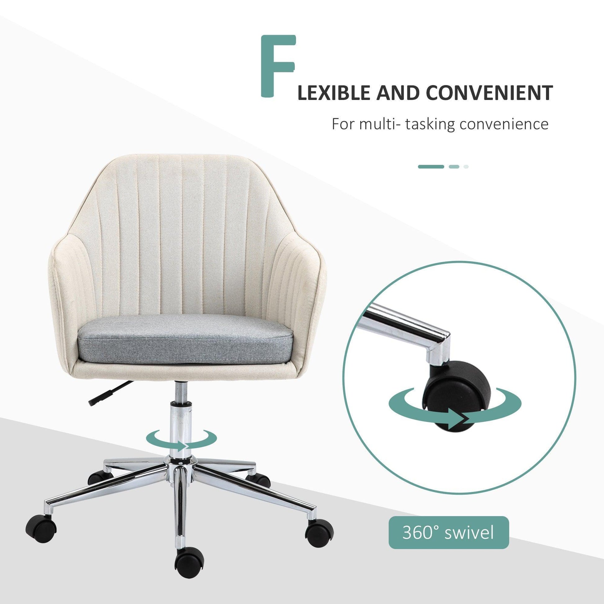 Beige Office Swivel Chair - ALL4U RETAILER LTD