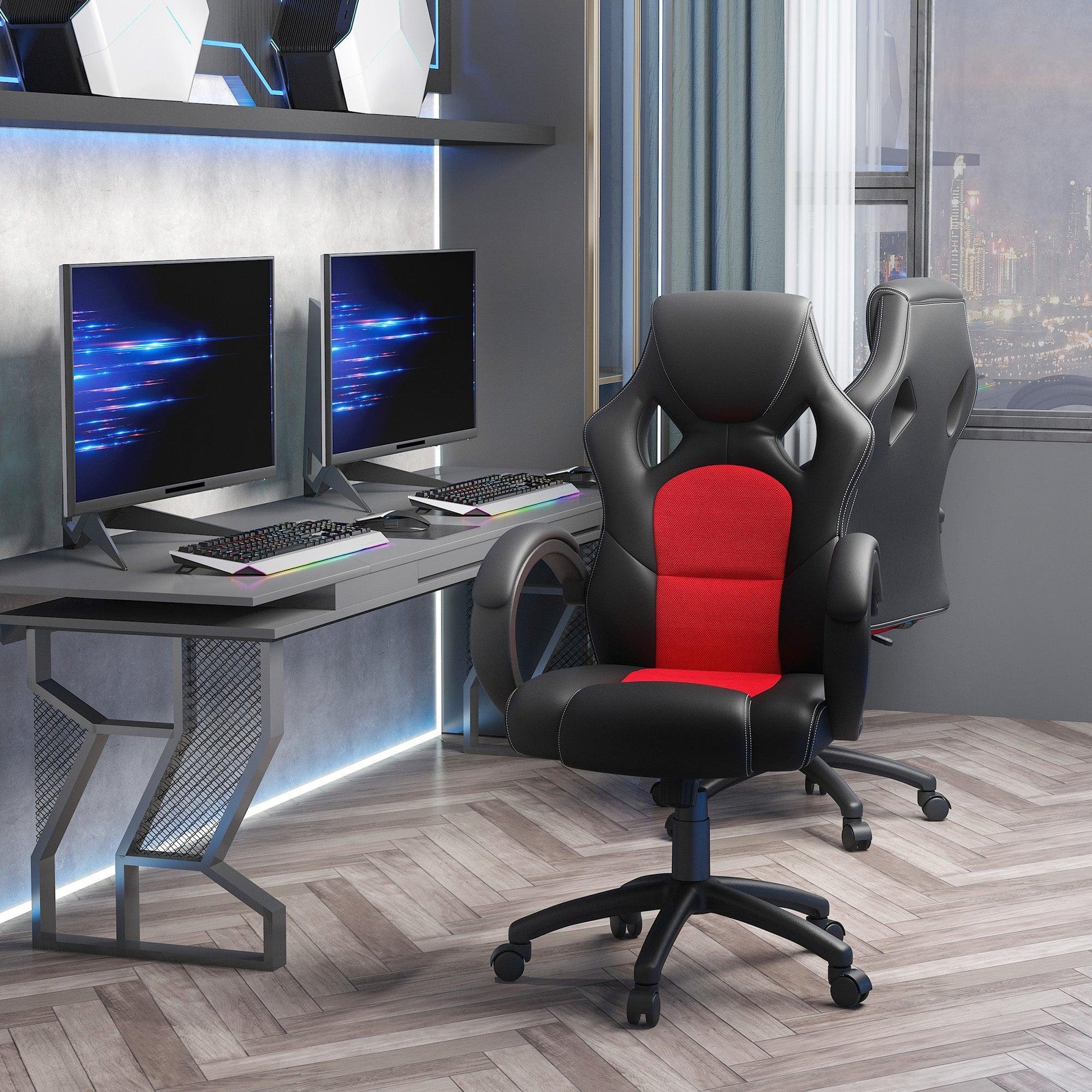 Vinsetto Black Swivel Office Chair - Ergonomic Design - ALL4U RETAILER LTD