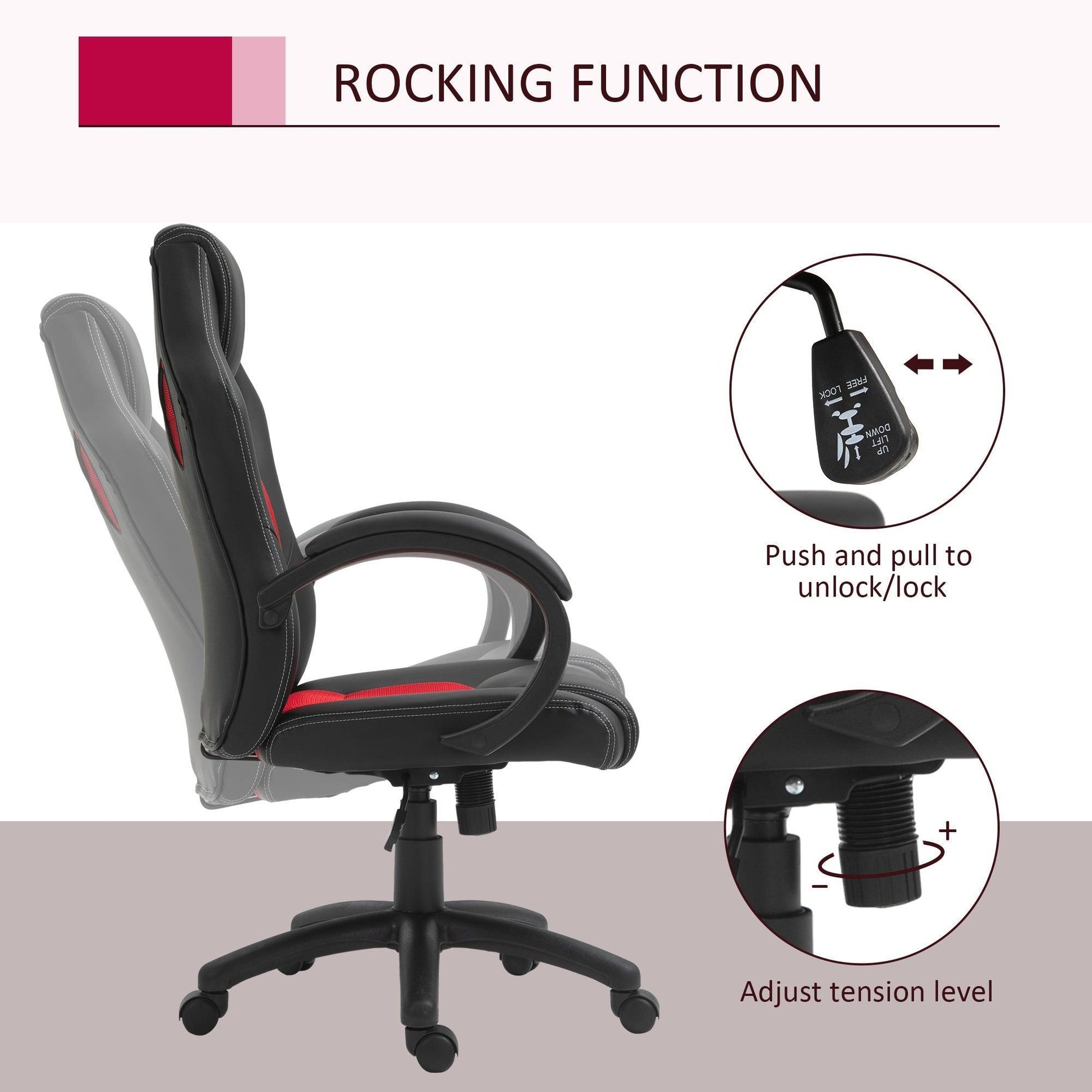 Vinsetto Black Swivel Office Chair - Ergonomic Design - ALL4U RETAILER LTD