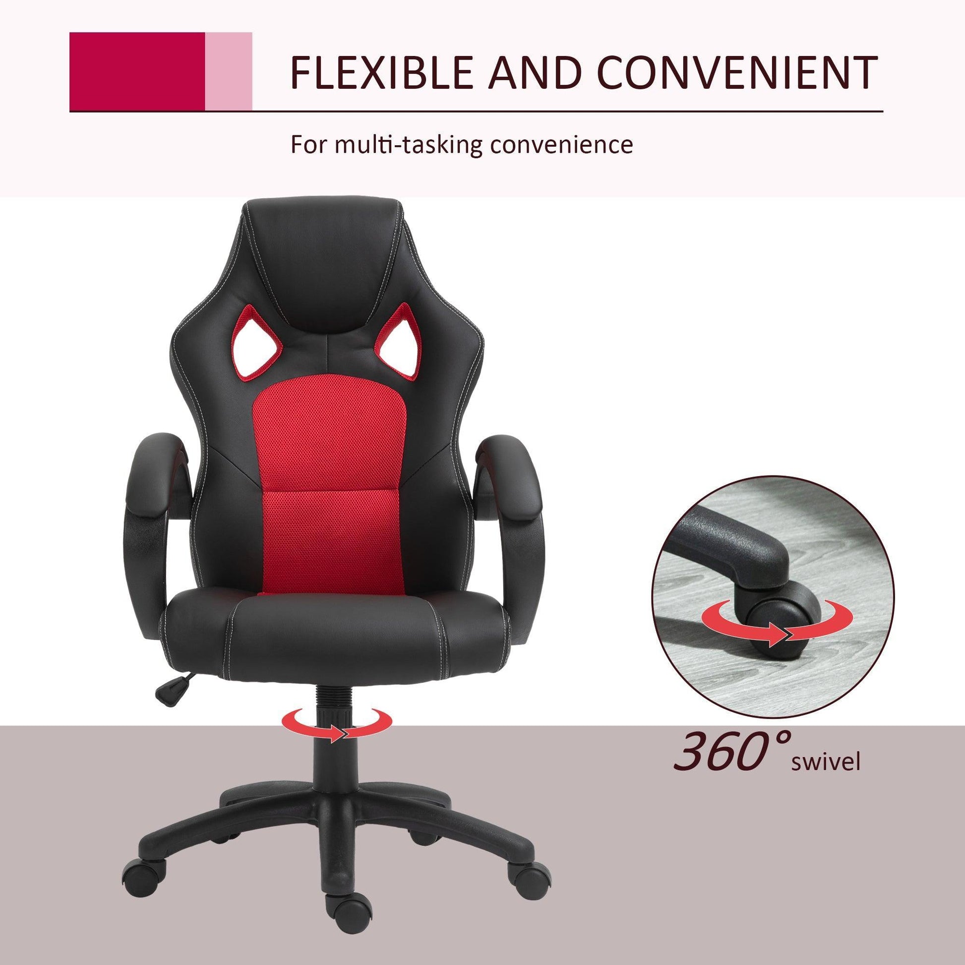 Vinsetto Black Swivel Office Chair - Ergonomic Design - ALL4U RETAILER LTD