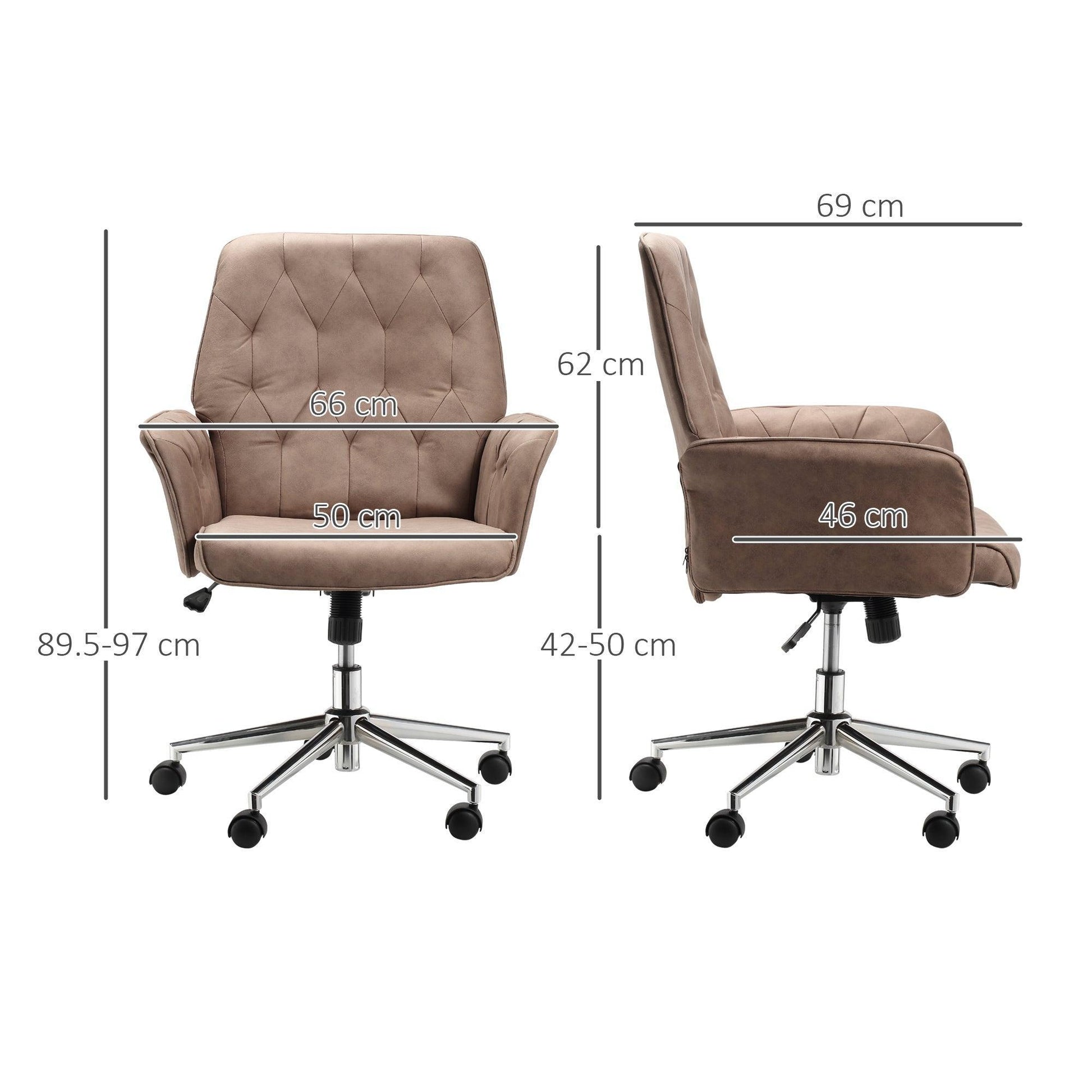 Vinsetto Brown Micro Fibre Office Chair - ALL4U RETAILER LTD