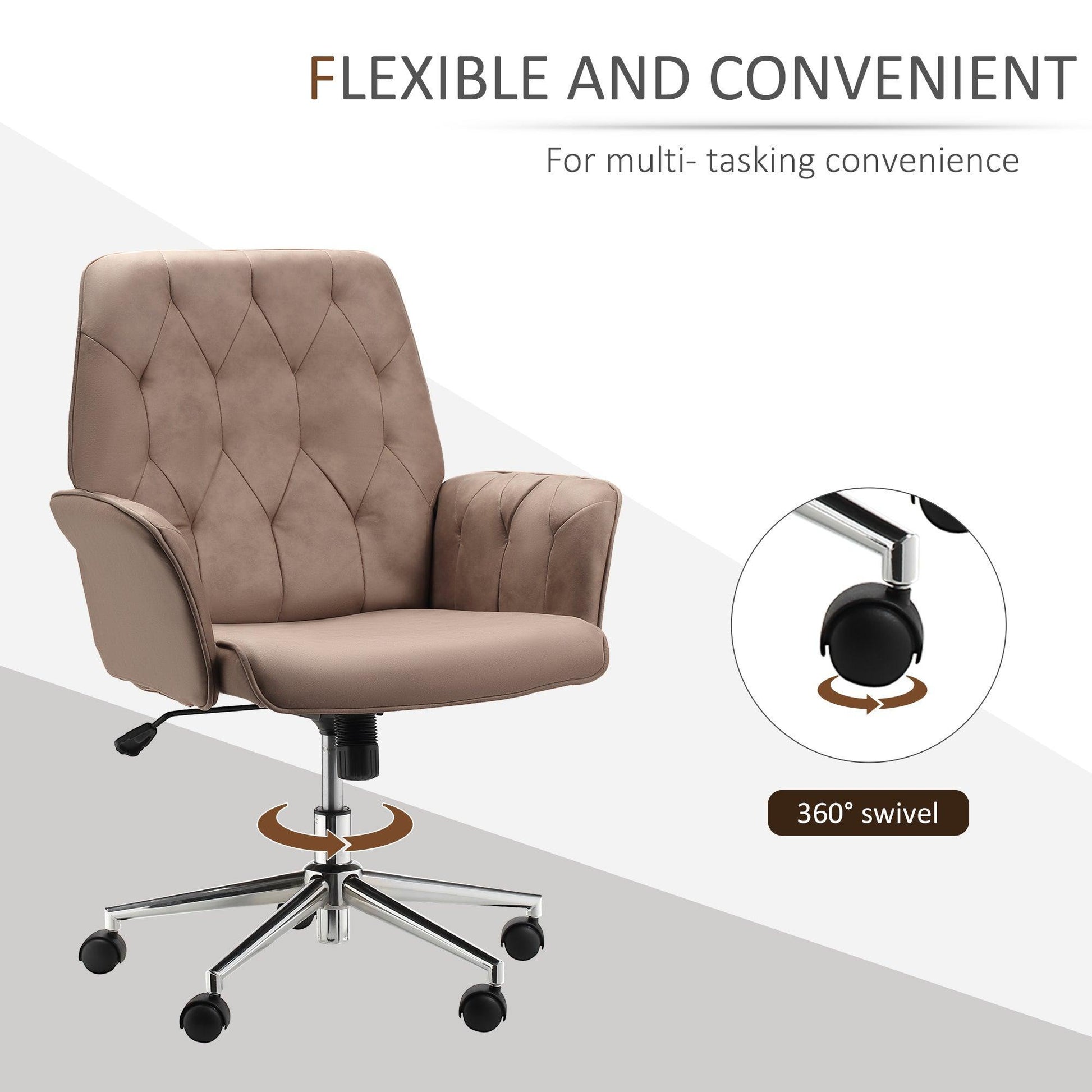 Vinsetto Brown Micro Fibre Office Chair - ALL4U RETAILER LTD