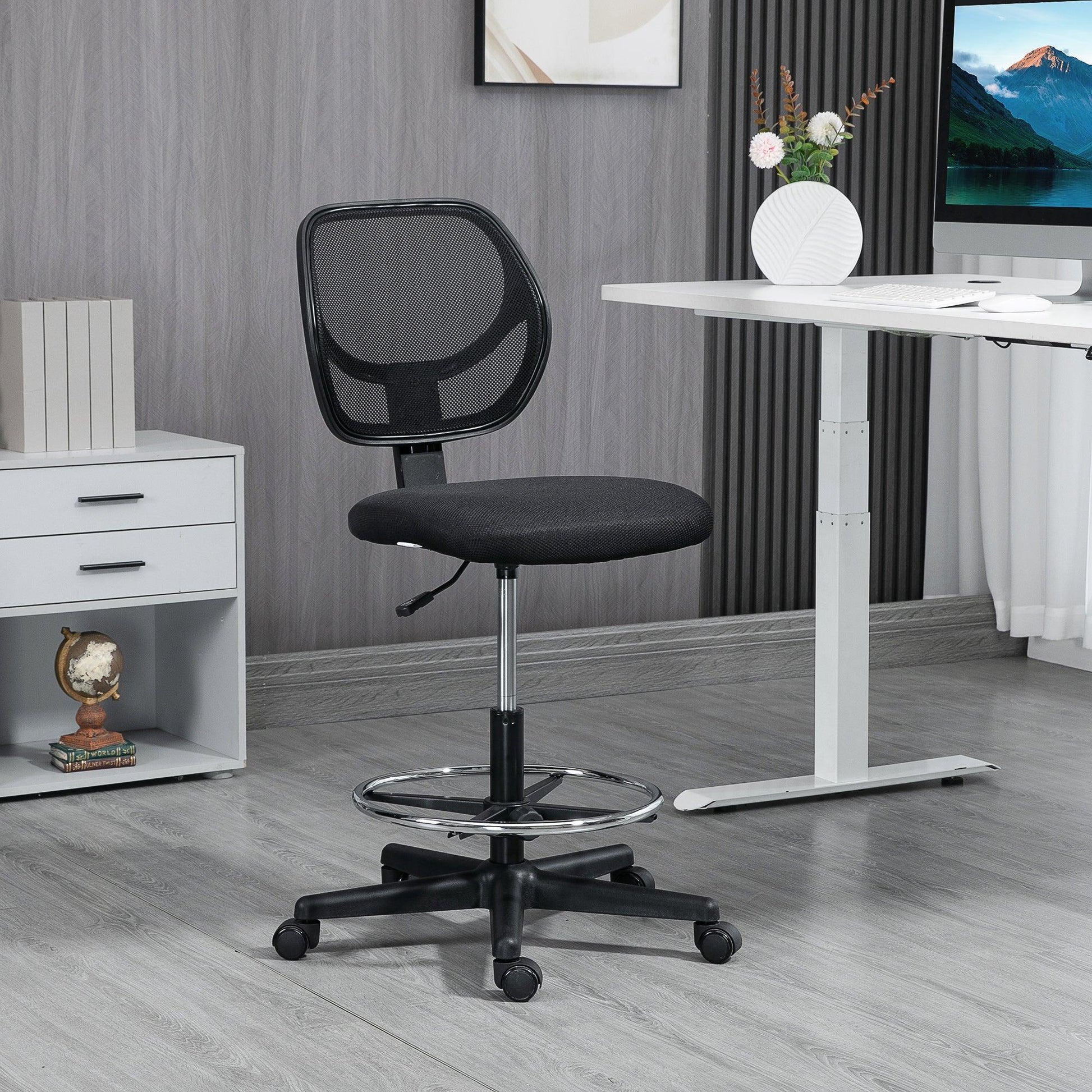 Vinsetto ErgoMesh Standing Desk Chair: Adjustable & Comfy - ALL4U RETAILER LTD