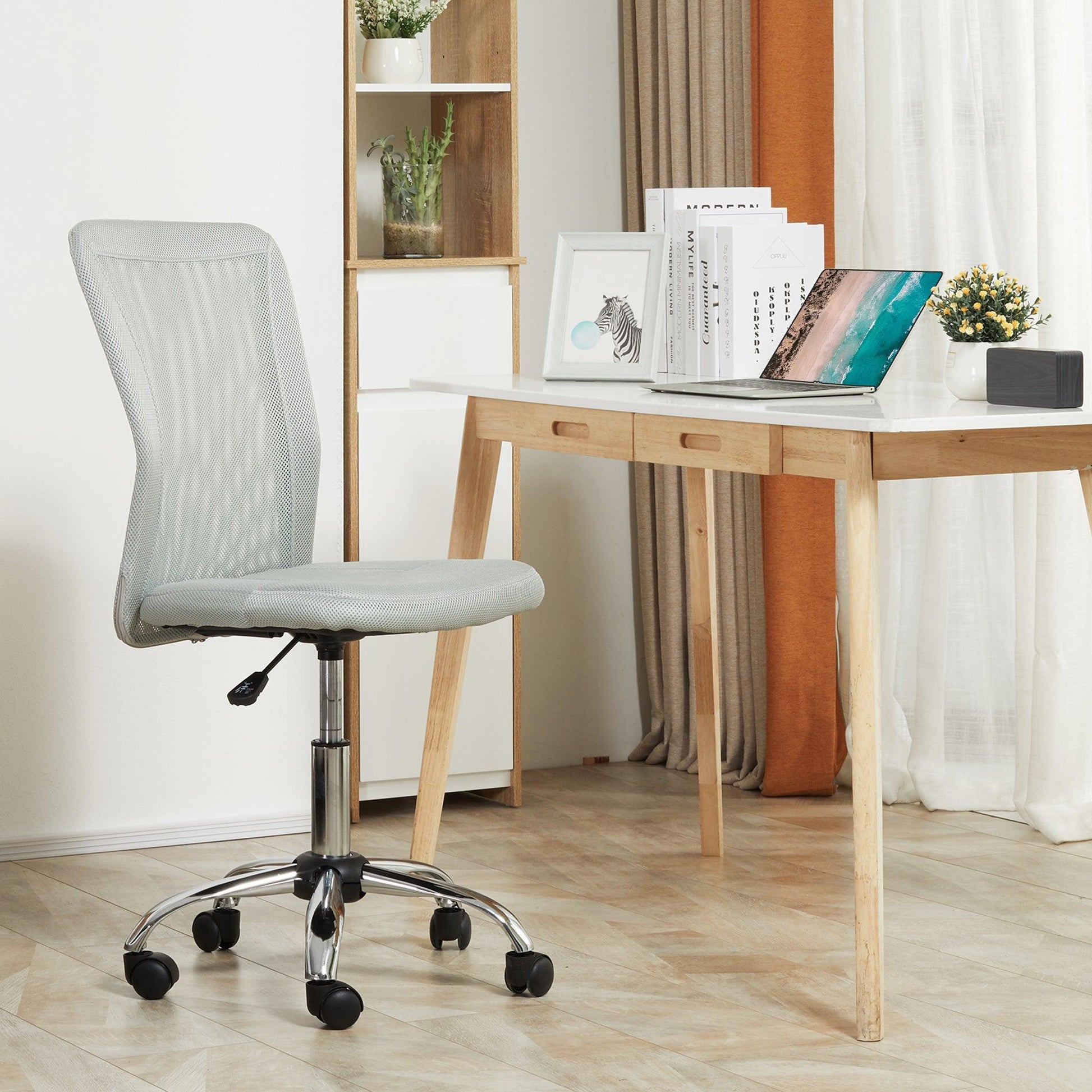 Vinsetto Ergonomic Armless Mesh Office Chair - Grey - ALL4U RETAILER LTD