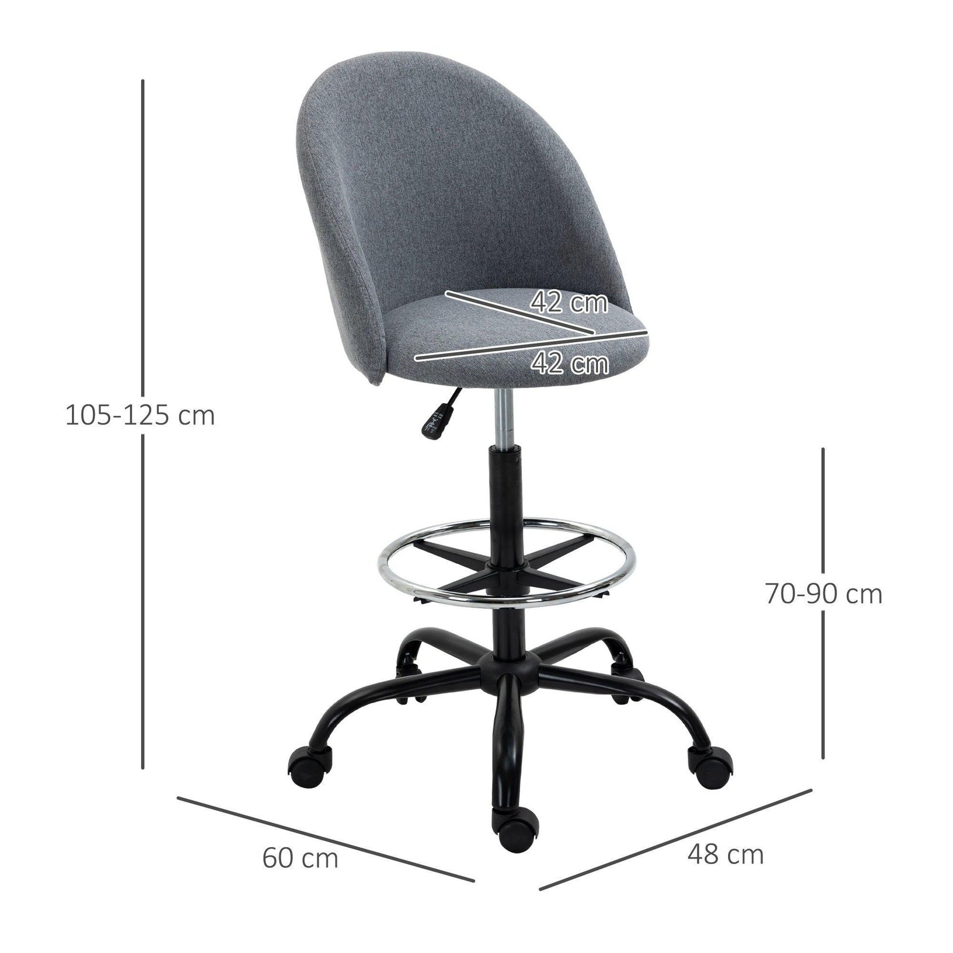 Vinsetto Ergonomic Drafting Chair: Adjustable & Comfortable - ALL4U RETAILER LTD