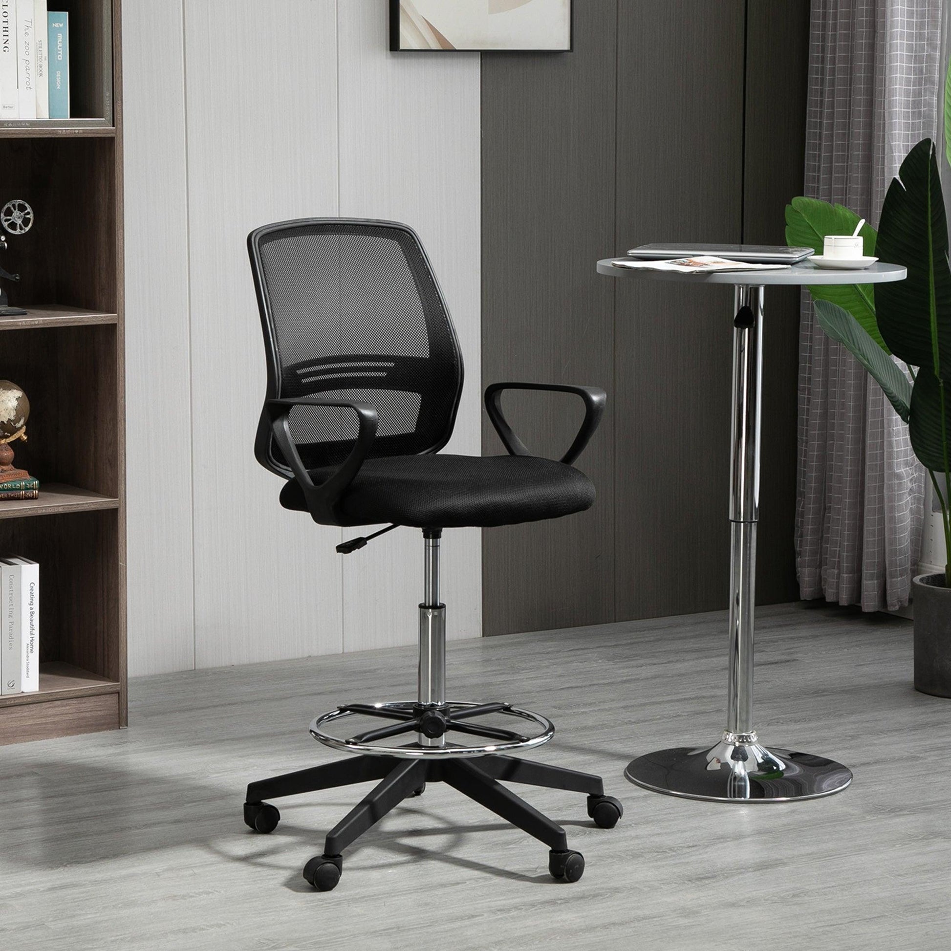 Vinsetto Ergonomic Drafting Chair: Adjustable Height, Footrest - ALL4U RETAILER LTD