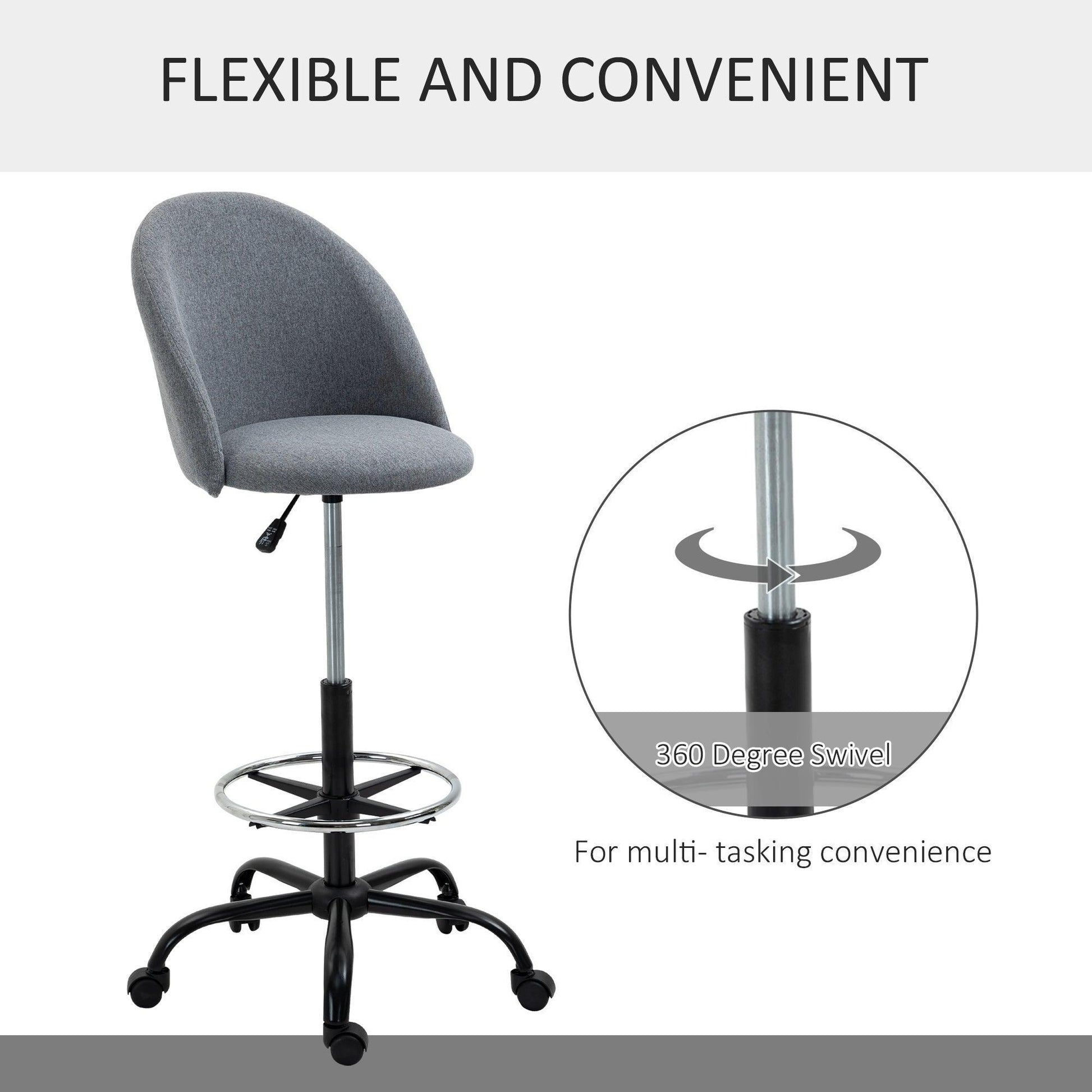 Vinsetto Ergonomic Drafting Chair: Adjustable & Comfortable - ALL4U RETAILER LTD