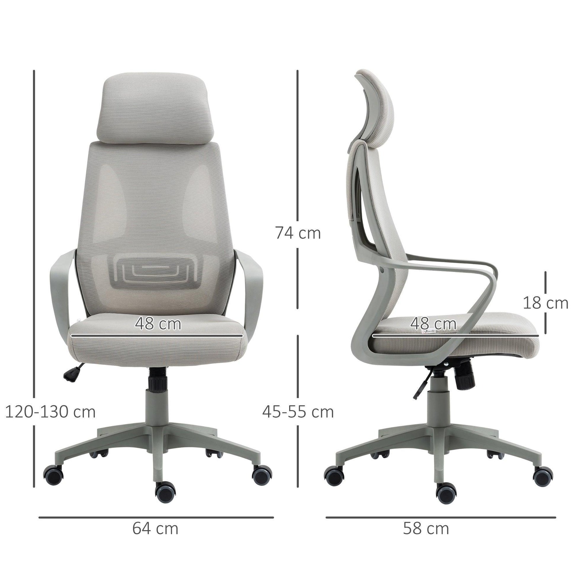 Vinsetto Ergonomic Grey Mesh Office Chair - ALL4U RETAILER LTD