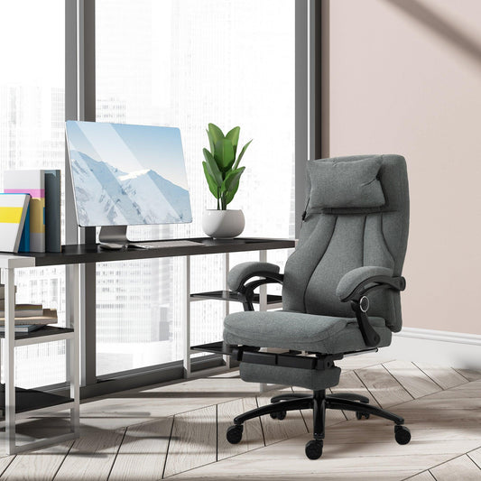 Vinsetto Ergonomic Grey Office Chair with Massage Pillow - ALL4U RETAILER LTD