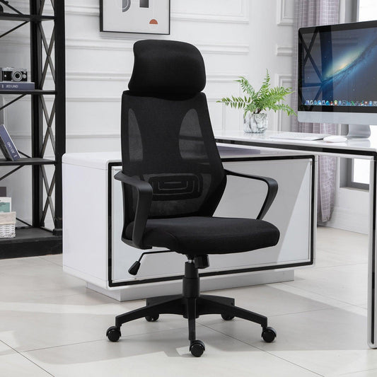 Vinsetto Ergonomic Mesh Office Chair - Adjustable Height, Black - ALL4U RETAILER LTD