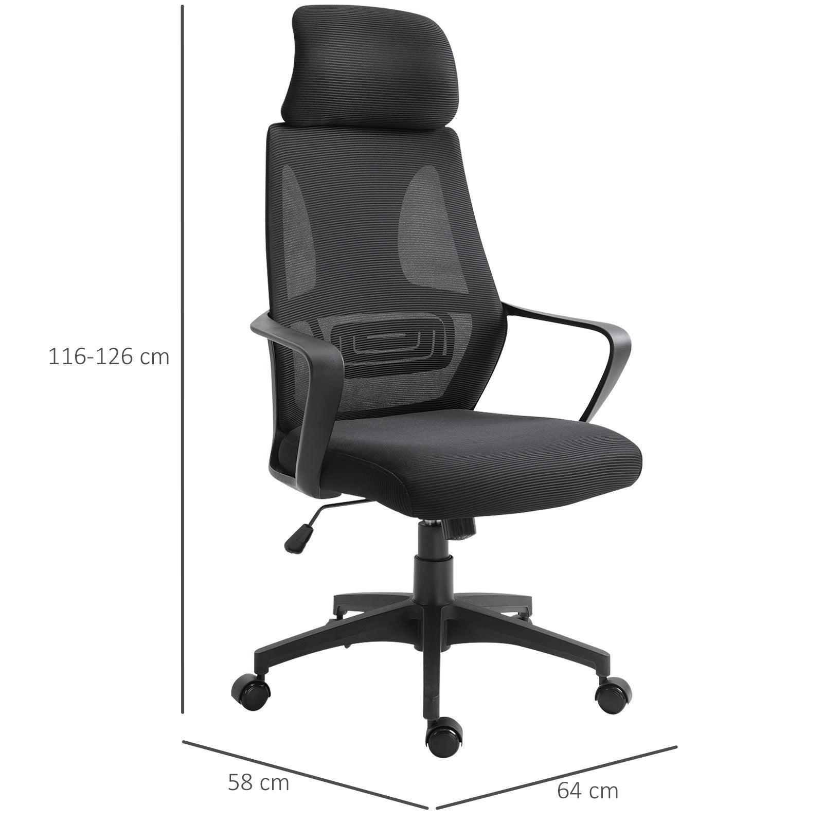 Vinsetto Ergonomic Mesh Office Chair - Adjustable Height, Black - ALL4U RETAILER LTD