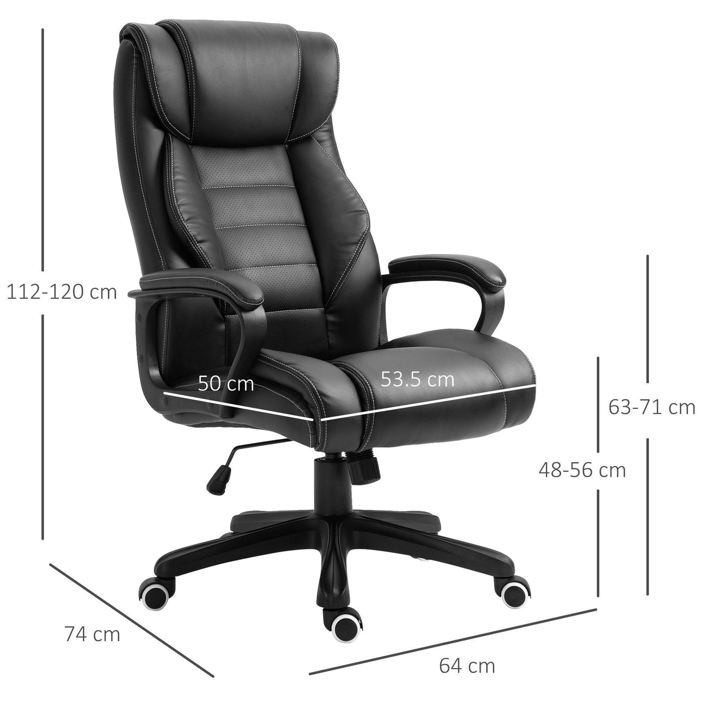 Vinsetto Executive Office Chair - Padded Swivel Massage (Black) - ALL4U RETAILER LTD