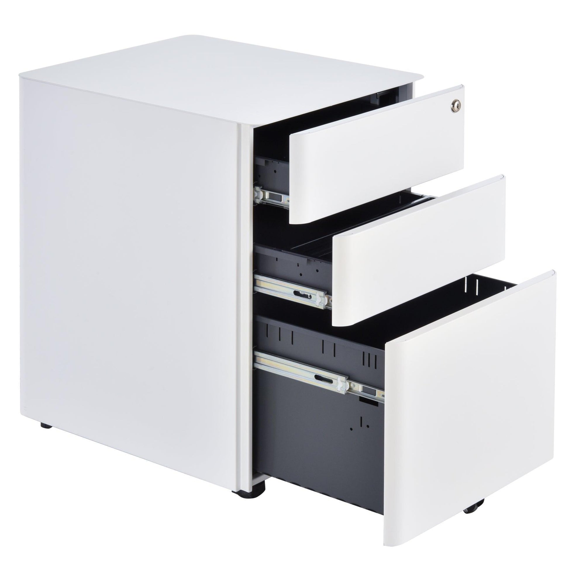 Vinsetto File Cabinet - Lockable 3-Drawer Steel Storage - ALL4U RETAILER LTD