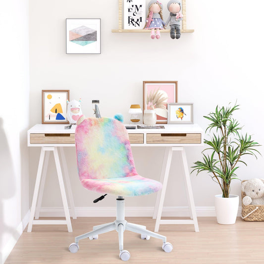 Vinsetto Fluffy Unicorn Chair, Swivel, Rainbow - Cute & Comfy - ALL4U RETAILER LTD