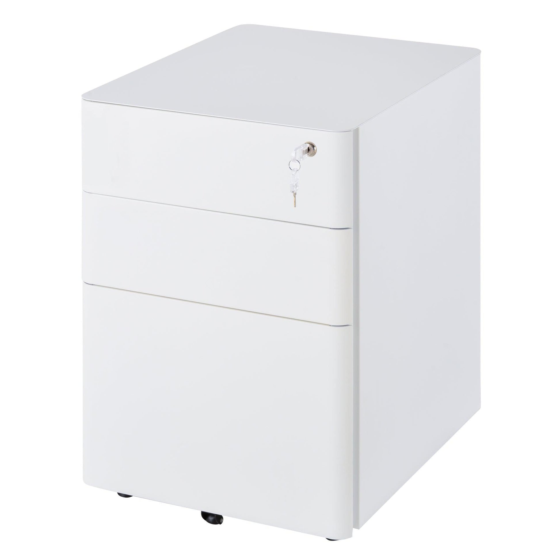 Vinsetto File Cabinet - Lockable 3-Drawer Steel Storage - ALL4U RETAILER LTD