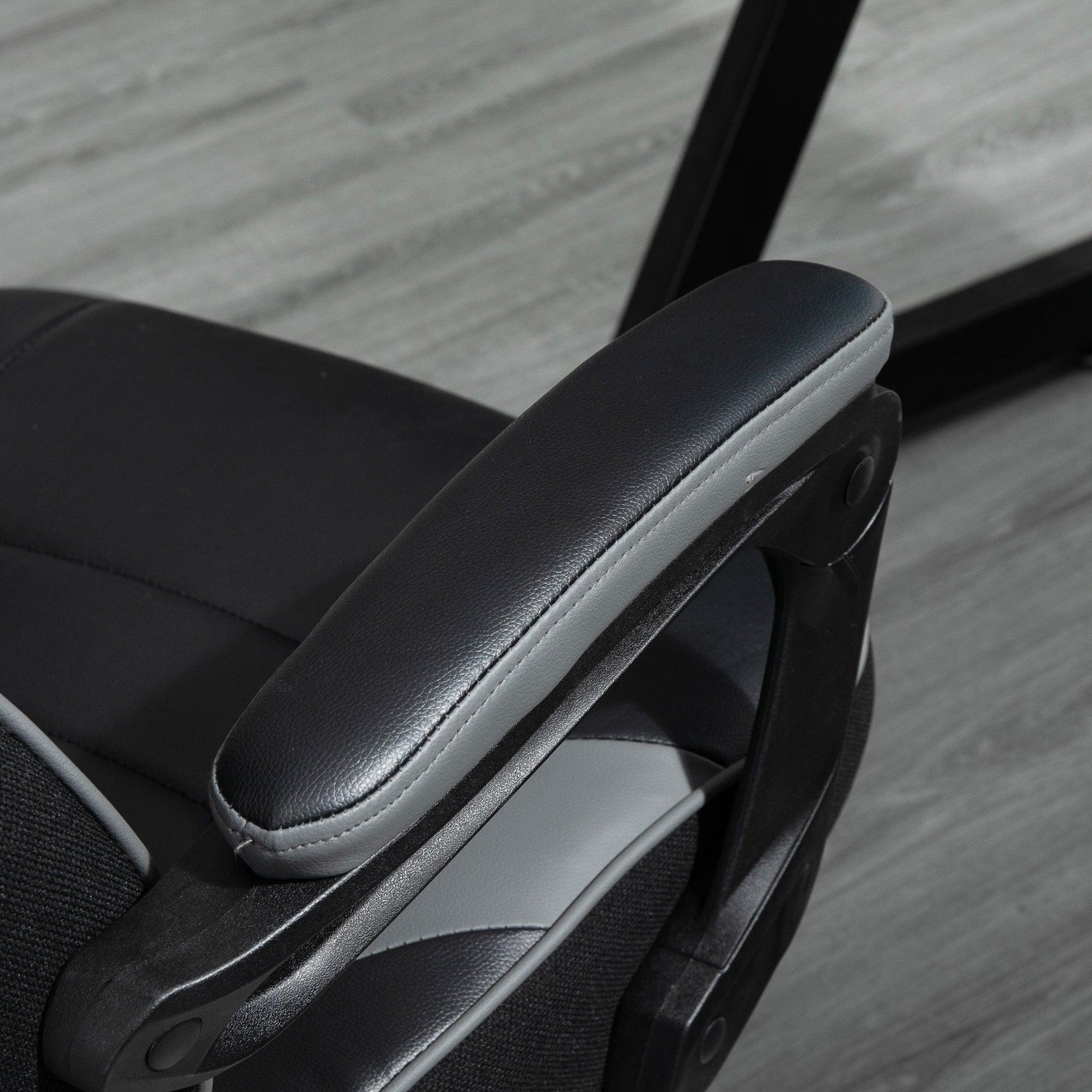 Vinsetto Gaming Chair: Adjustable Height, Lumbar Support, Grey - ALL4U RETAILER LTD