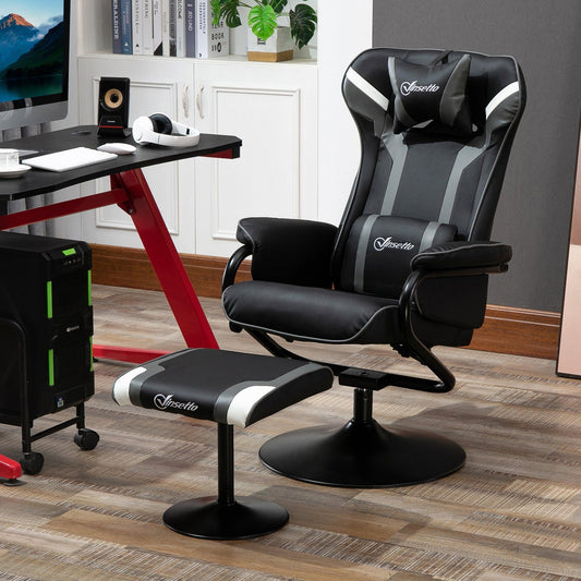 Vinsetto Gaming Chair + Footrest Set | Racing Style Recliner - ALL4U RETAILER LTD