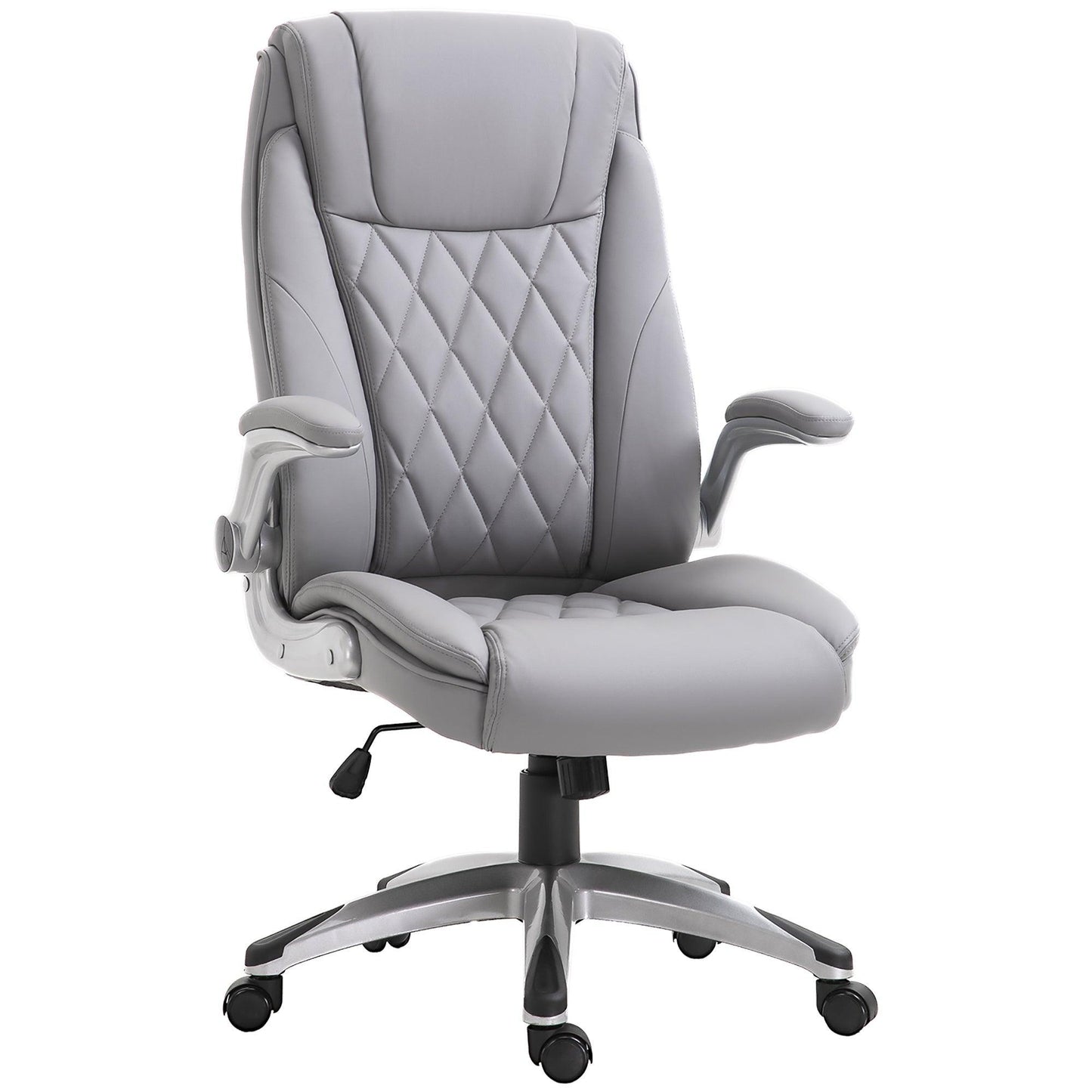 Vinsetto Grey Executive Swivel Chair with Armrests - ALL4U RETAILER LTD