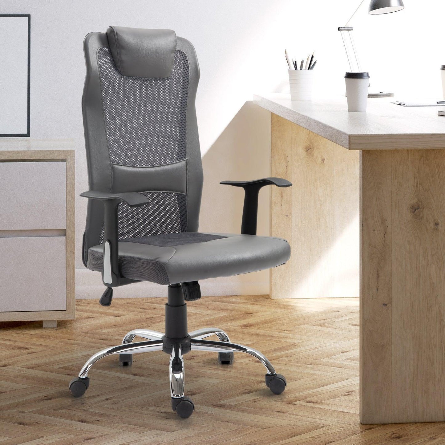 Vinsetto Grey Mesh Office Chair: Adjustable & High Back - ALL4U RETAILER LTD